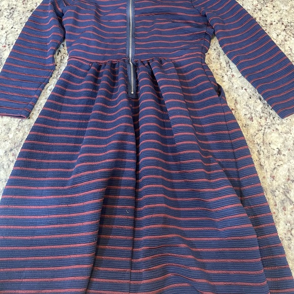 Maeve Navy and Red Striped Long Sleeve Dress - Picture 5 of 6